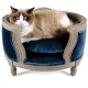 PATTES A STRASS - Lord Lou George Royal Blue Velvet 06 vue chat