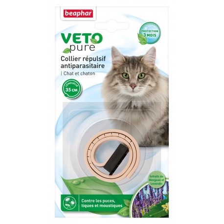 PATTES A STRASS - Collier répulsif antiparasitaire pour chat