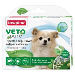 Pipettes répulsives antiparasitaires pour petit chien