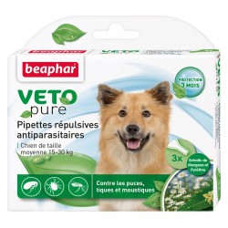 Pipettes répulsives antiparasitaires pour chien moyen