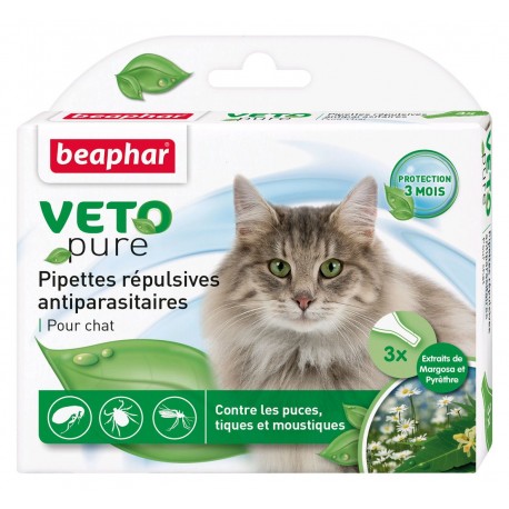 PATTES A STRASS - Pipettes répulsives antiparasitaires pour chat