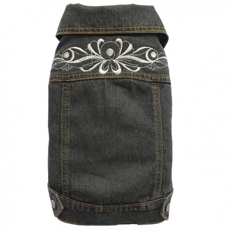 Blouson en jean noir pour chien