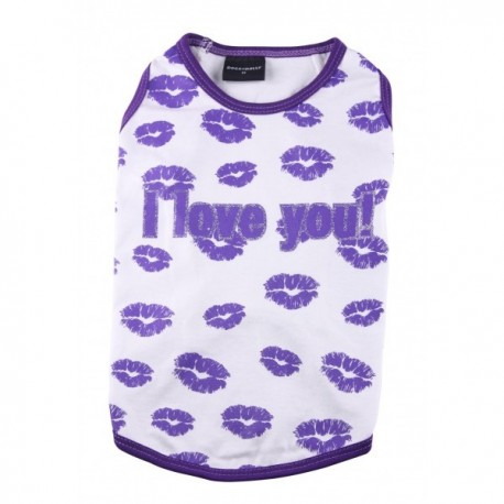 T-shirt pour chien « I Love You ! » – Adorable et confortable