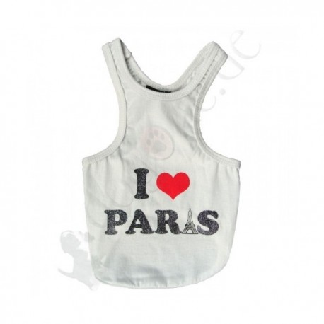 T-shirt « I Love Paris » pour chien