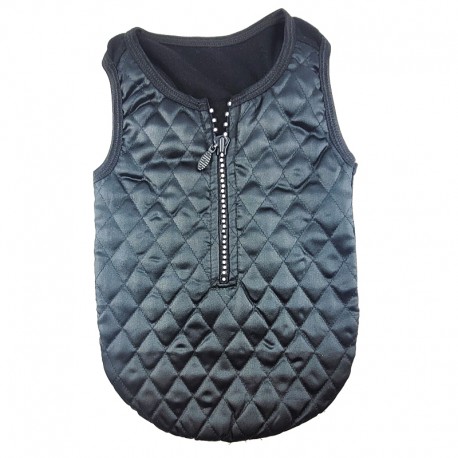 Gilet matelassé léger pour chien – Fermeture éclair décorée de strass
