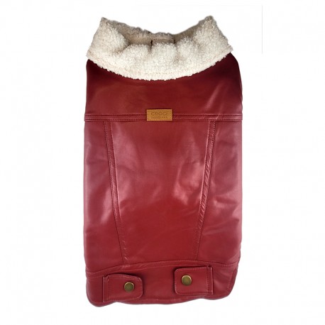 PATTES A STRASS - Blouson imitation cuir pour chien