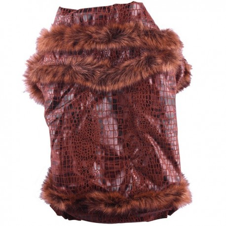 PATTES A STRASS - Blouson pour chien imitation croco