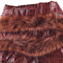 Blouson pour chien imitation croco – Bordure en fausse fourrure