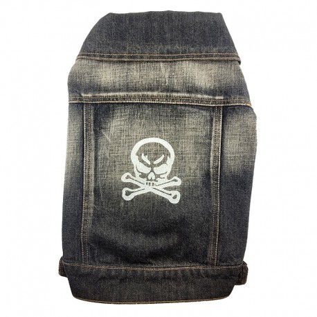 Blouson en jean noir pirate pour chien