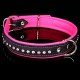 Collier en cuir doublé simili cuir avec strass pour chien