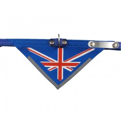 Collier bandana pour chien "Union Jack" avec plaque gravée personnalisable