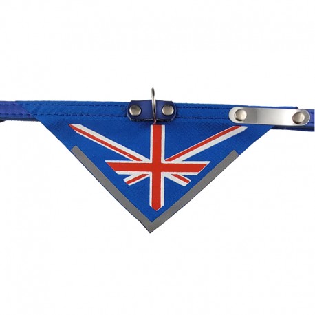 Collier bandana pour chien "Union Jack" avec plaque gravée personnalisable