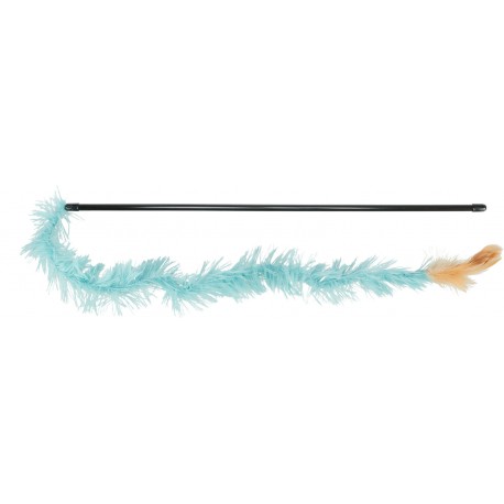 Canne à pêche avec bande peluche pour chat