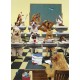 Tableau photo sur toile classe d école humour chien et chat