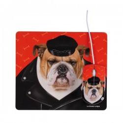 Set tapis de souris et souris optique Bouledogue rebelle