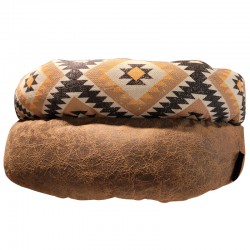 Corbeille Gringo style ethnique et simili cuir pour chien et chat