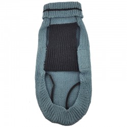 Pull à col roulé bleu chiné