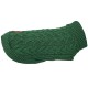Pull jacquard à torsades vert pour chien